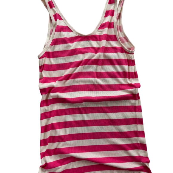 🎄 NWT 🛍️ VINTAGE Y2K JUICY COUTURE SLEEP LOGO TANK TOP PINK STRIPE LARGE RARE - Picture 2 of 2